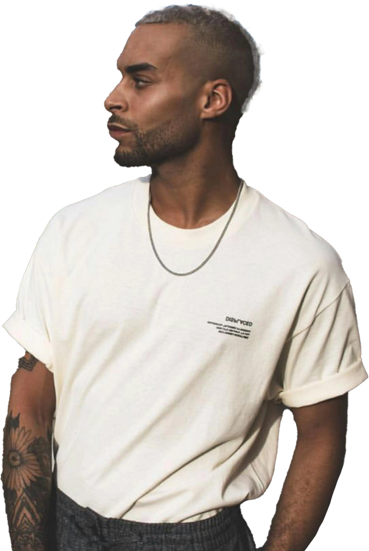 Model wearing ScanMe t-shirt